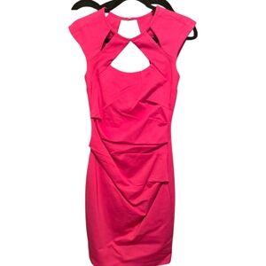 Le Chateau Pink Draped Dress with cutout